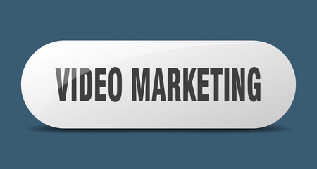 video marketing button. sticker. banner. rounded glass sign