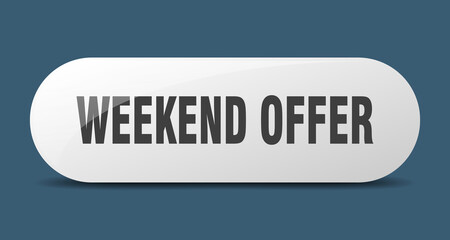 weekend offer button. sticker. banner. rounded glass sign