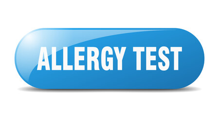 allergy test button. sticker. banner. rounded glass sign