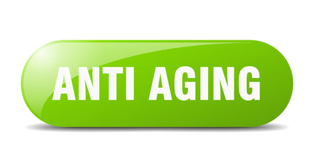 anti aging button. sticker. banner. rounded glass sign