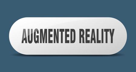 augmented reality button. sticker. banner. rounded glass sign