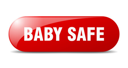 baby safe button. sticker. banner. rounded glass sign