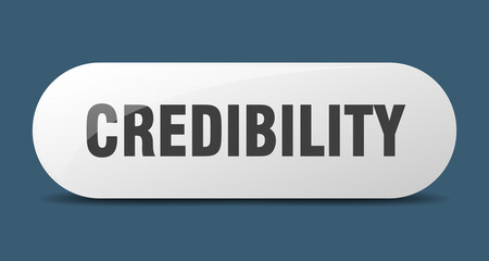 credibility button. sticker. banner. rounded glass sign