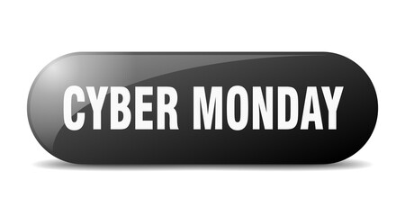 cyber monday button. sticker. banner. rounded glass sign