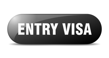 entry visa button. sticker. banner. rounded glass sign