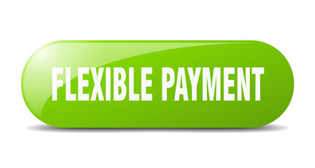 flexible payment button. sticker. banner. rounded glass sign