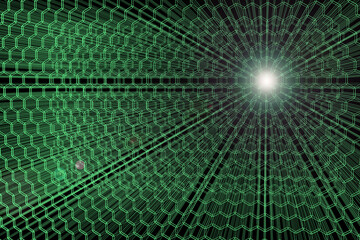 Green hexagons pattern. 3d illustration.