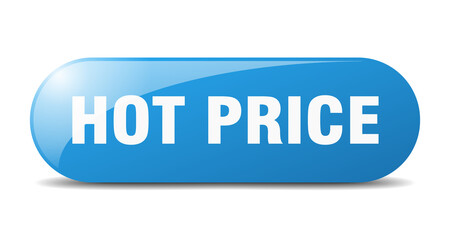 hot price button. sticker. banner. rounded glass sign