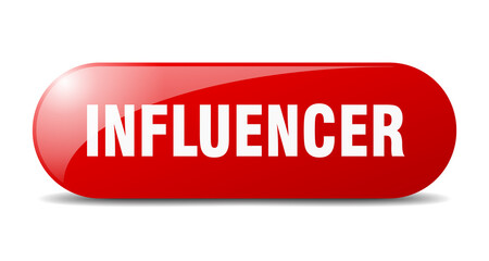 influencer button. sticker. banner. rounded glass sign
