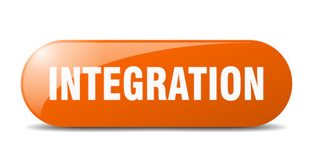 integration button. sticker. banner. rounded glass sign