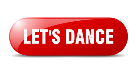 let's dance button. sticker. banner. rounded glass sign