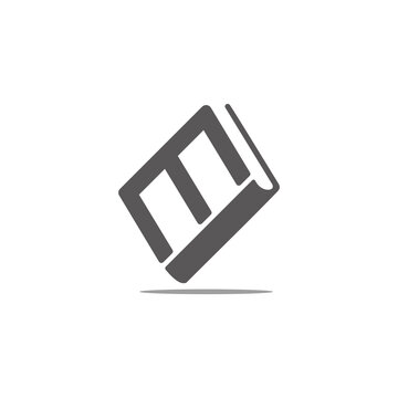 letter m book education symbol geometric logo vector