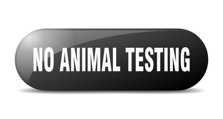 no animal testing button. sticker. banner. rounded glass sign