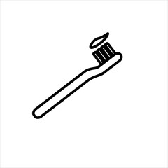 tooth brush icon with outline style vector for your web design, logo, UI. illustration