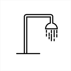 Bathroom shower vector icon with outline style vector for your web design, logo, UI. illustration