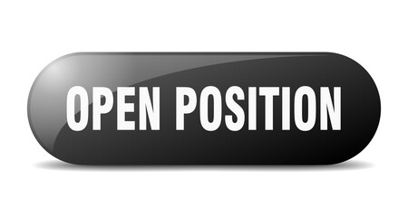 open position button. sticker. banner. rounded glass sign