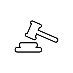 Judge gavel icon vector outline style