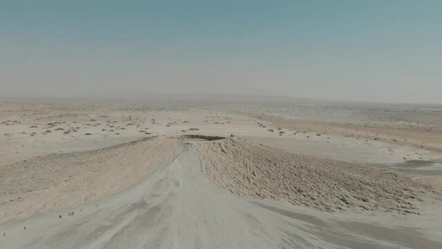 Aerial View Of Mud Volcano In Hingol National Park, Pakistan. Follow Shot