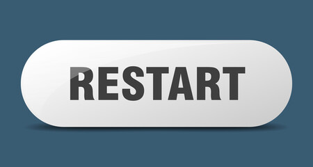 restart button. sticker. banner. rounded glass sign