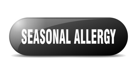 seasonal allergy button. sticker. banner. rounded glass sign