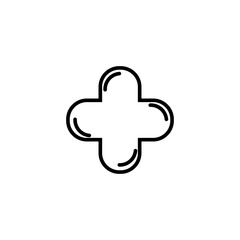 Plus icon vector outline style style for your design