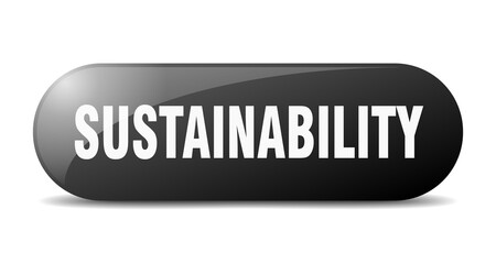 sustainability button. sticker. banner. rounded glass sign