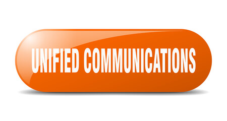 unified communications button. sticker. banner. rounded glass sign