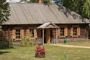 Peasant house of the 19th century in the state Lermontov Museum-reserve Tarkhany