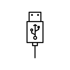 usb icon icon with outline style vector for your web design