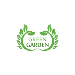 Green garden green leaf Logo Template