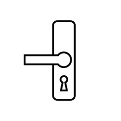 Door handle icon with outline style vector for your web design