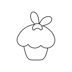 sweet cupcake icon, line style