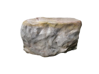 Seat marble rock isolated on a white background. Stone for garden and landscape decoration.