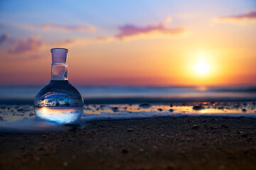 A flask with clean drinking water.