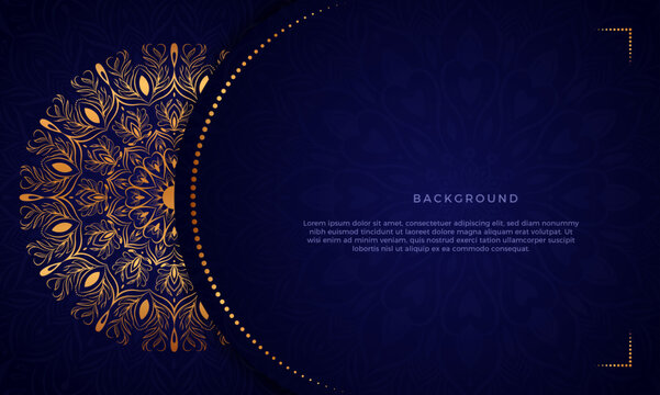 Luxury mandala background with floral ornament pattern. Hand drawn gold mandala design. Vector mandala template for decoration invitation, cards, wedding, logos, cover, brochure, flyer, banner.
