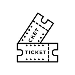 tickets icon with outline style vector for your web design, logo, UI. illustration