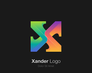 Colorful letter X logo