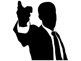 怒るビジネスマン_シルエット