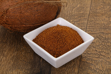 Coconut brown sugar in the bowl