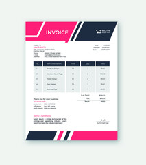  Creative and Modern Business Invoice template design Vector.