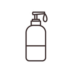 soap sanitizer bottle line style icon vector design