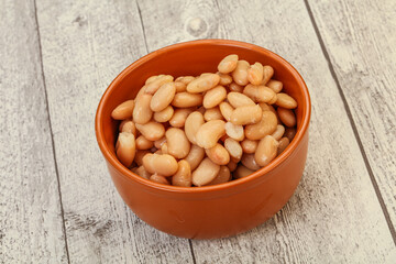 White beans kidney in the bowl