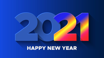 Happy New Year 2021 background. Greeting card design. Vector illustration.
