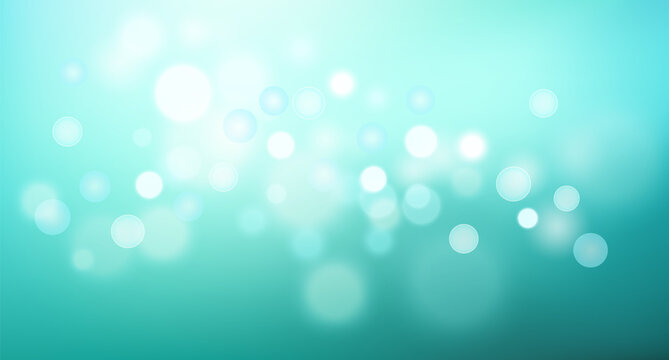 Beautiful Teal mint soft gradient background with bokeh effect. Blurred turquoise smooth backdrop. Vector illustration for your graphic design, banner, wallpapers, poster, card, website