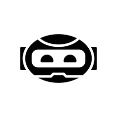 glyph style icon of robot head. vector illustration for graphic design, webiste, UI isolated on white background. EPS 10