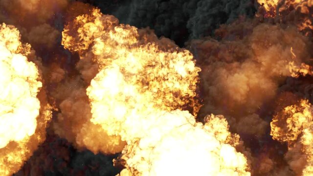 Fire Explosion Transition To The Camera With Alpha Channel. Realistic fire explosion transition with alpha stock video