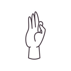 Obraz premium f hand sign language line style icon vector design