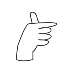 t hand sign language line style icon vector design