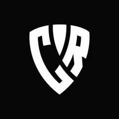 CR Logo monogram with shield elements shape design template