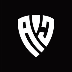 Naklejka premium AC Logo monogram with shield elements shape design template